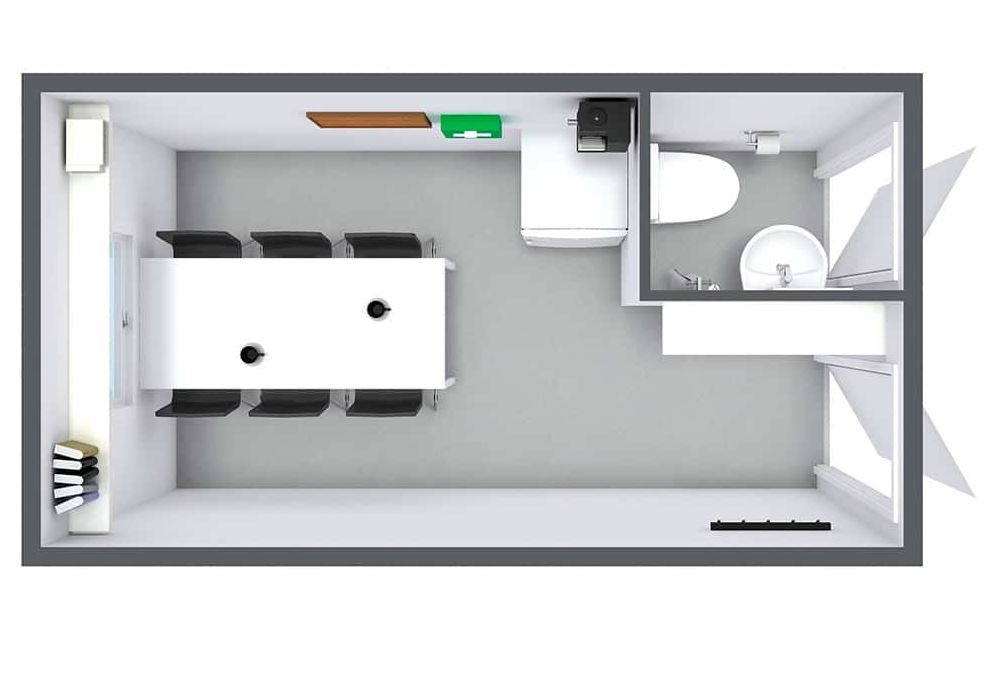 Letthus 6 pers spiserom og toalettrom 2 dører